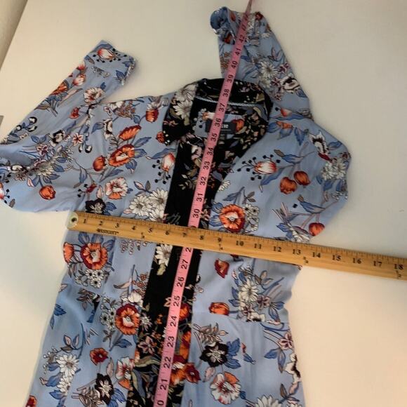 Maeve Shirt Dress Womens 0 Floral Leyster Lace Back Button Front Anthropologie - Picture 10 of 16